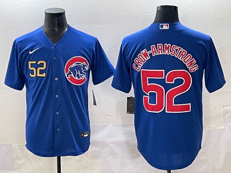 Men 2025 Chicago Cubs #52 Crow-Armstrong Blue Game Nike MLB Jersey style 4